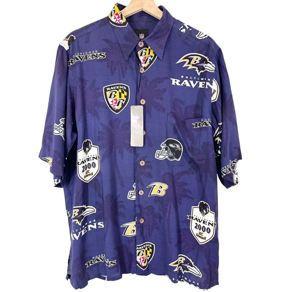 NWT Vintage Reyn Spooner‎ Hawaiian Aloha Baltimore Ravens Shirt | Purple | SZ M